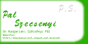 pal szecsenyi business card